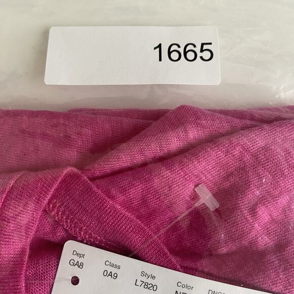 J.Crew Womens 100% Linen Tee Shirt Stretch Short Sleeve Sz XL Candy Pink NWT - Picture 11 of 11